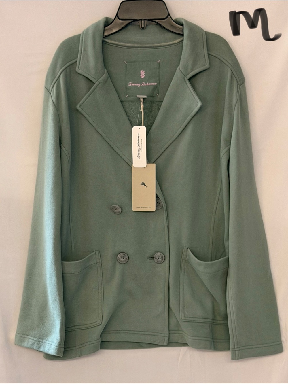 Tommy Bahama Double-Breasted Mint Green Blazer Jacket